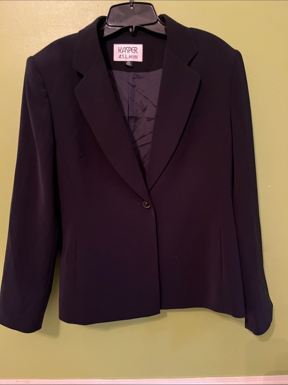 Kasper Single Button Black Blazer